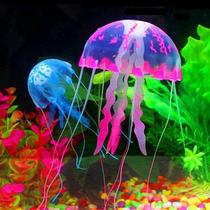 Fish tank landscaping simulation jellyfish decoration silicone transparent fluorescent jellyfish coral fluorescent luminous silicone simulation jellyfish