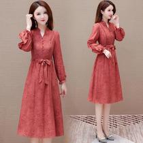 Madams age-reducing western-style floral dress 2024 spring and autumn new style for young and middle-aged women is popular this year