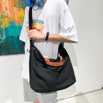 Canvas bag mens crossbody bag Japanese casual shoulder tote bag large capacity Harajuku style student class handbag