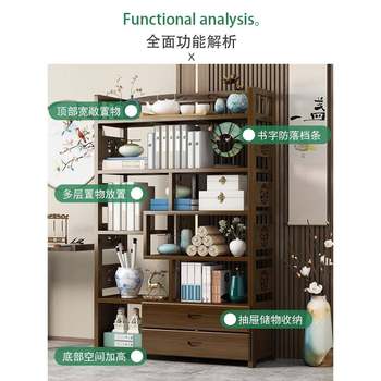 Bookshelf multi-layer floor-to-ceiling wall-mounted home living room storage shelf partition office simple