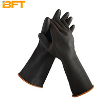 Gants industriels Befut résistants aux acides et aux alcalis avec des gants en latex longs et épais 35 cm noir 1 double