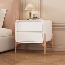 Bedside table light luxury and high-end solid wood home bedroom storage cabinet simple cream style simple small cabinet
