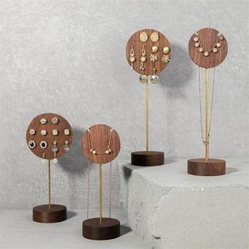 Light luxury walnut earrings rack necklace display rack jewelry storage display shooting props shopping mall counter display