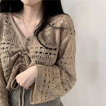 Pullover Women Hollow Out Design Sexy ops Autumn Woman Korea
