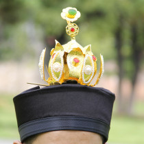 Taoist hat Wudang Hunyuan scarf ritual utensils Taoist hat robe high-gong hexagonal hat alloy Tai Chi copper lotus crown