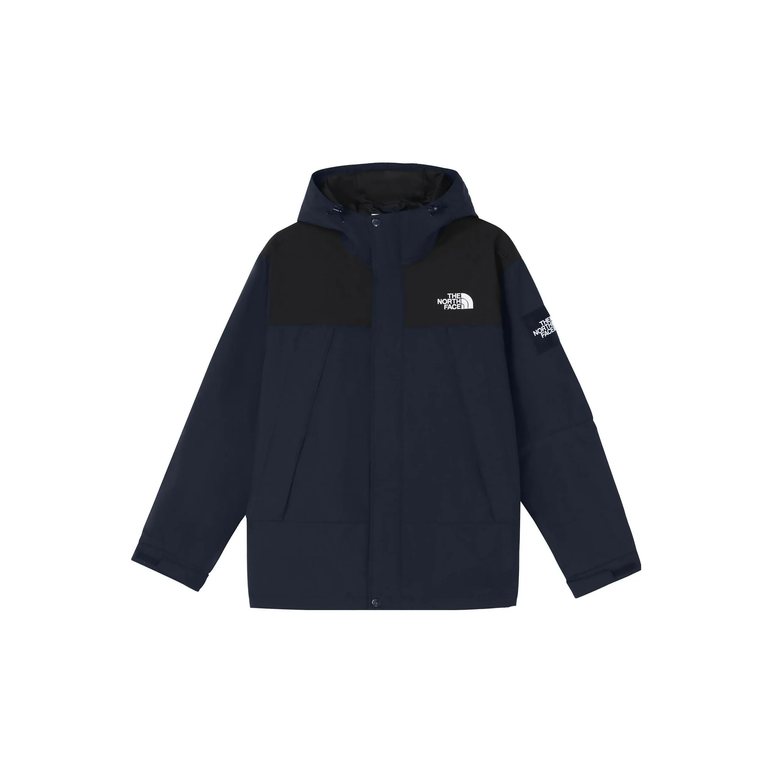 北面/THE NORTH FACE 拼色连帽拉链冲锋衣 男女同款 深藏蓝