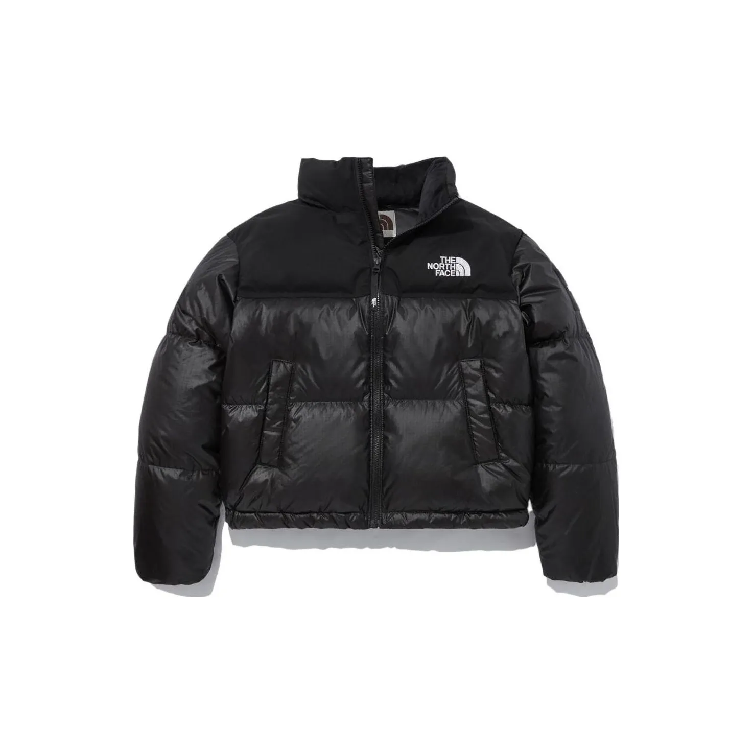 北面/THE NORTH FACE Logo刺绣立领短款轻薄羽绒服 女款黑色