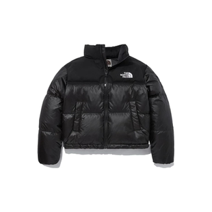 北面/THE NORTH FACE Logo刺绣立领短款轻薄羽绒服 女款黑色