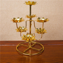 Seven-star lamp butter lamp stand seven lotus lamps for Buddha lamp holder Buddha lamp for lamps candle holder home daily ornaments