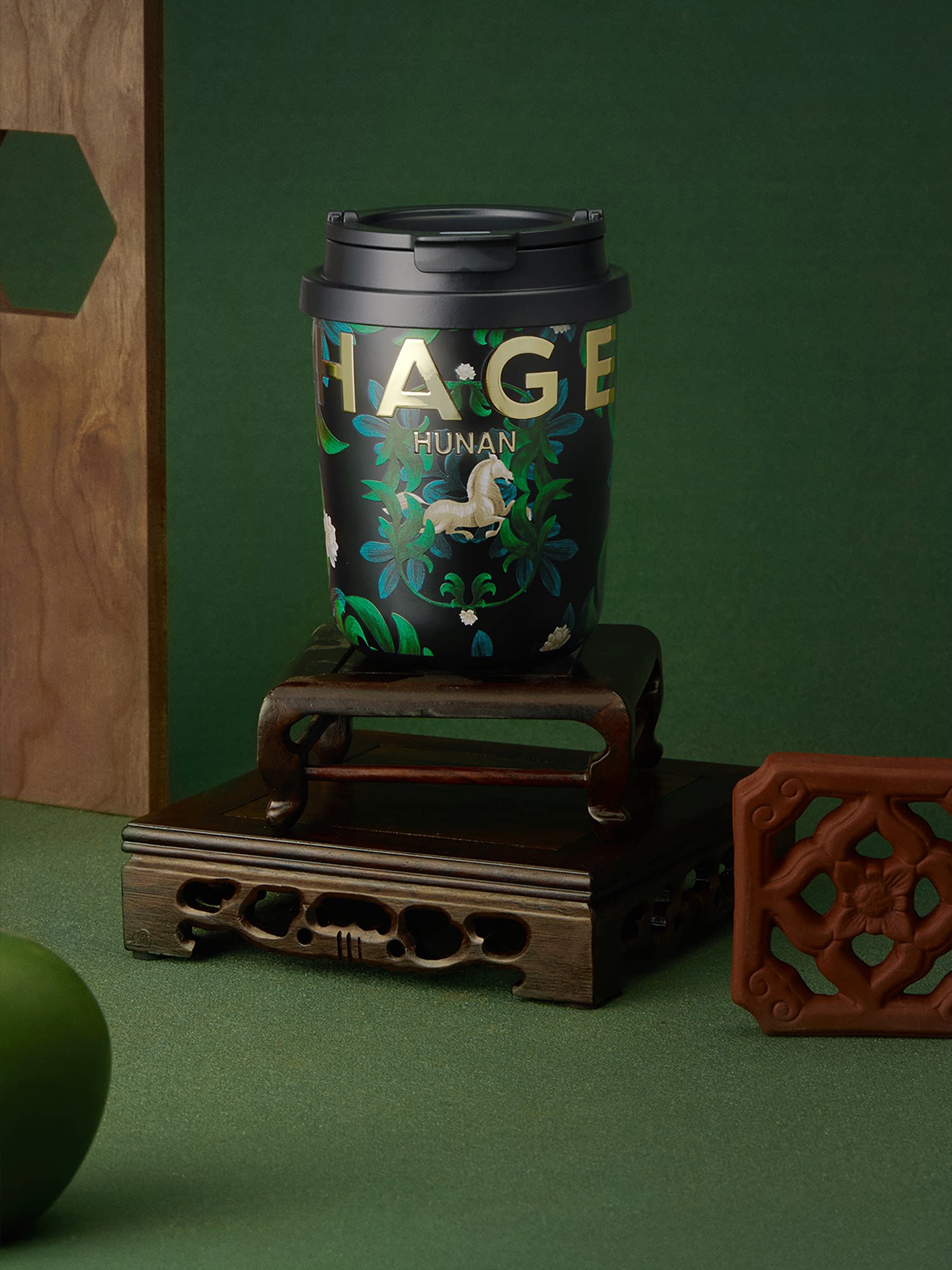 【中国直邮】 霸王茶姬 2025新款城市限定杯系列 湖南城市mini杯【湖南湘绣】330ml*1