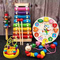 Percussion instrument infants and toddlers 0-1-2 years old wooden eight-tone hand percussion instrument 8 months educational music toy early education@