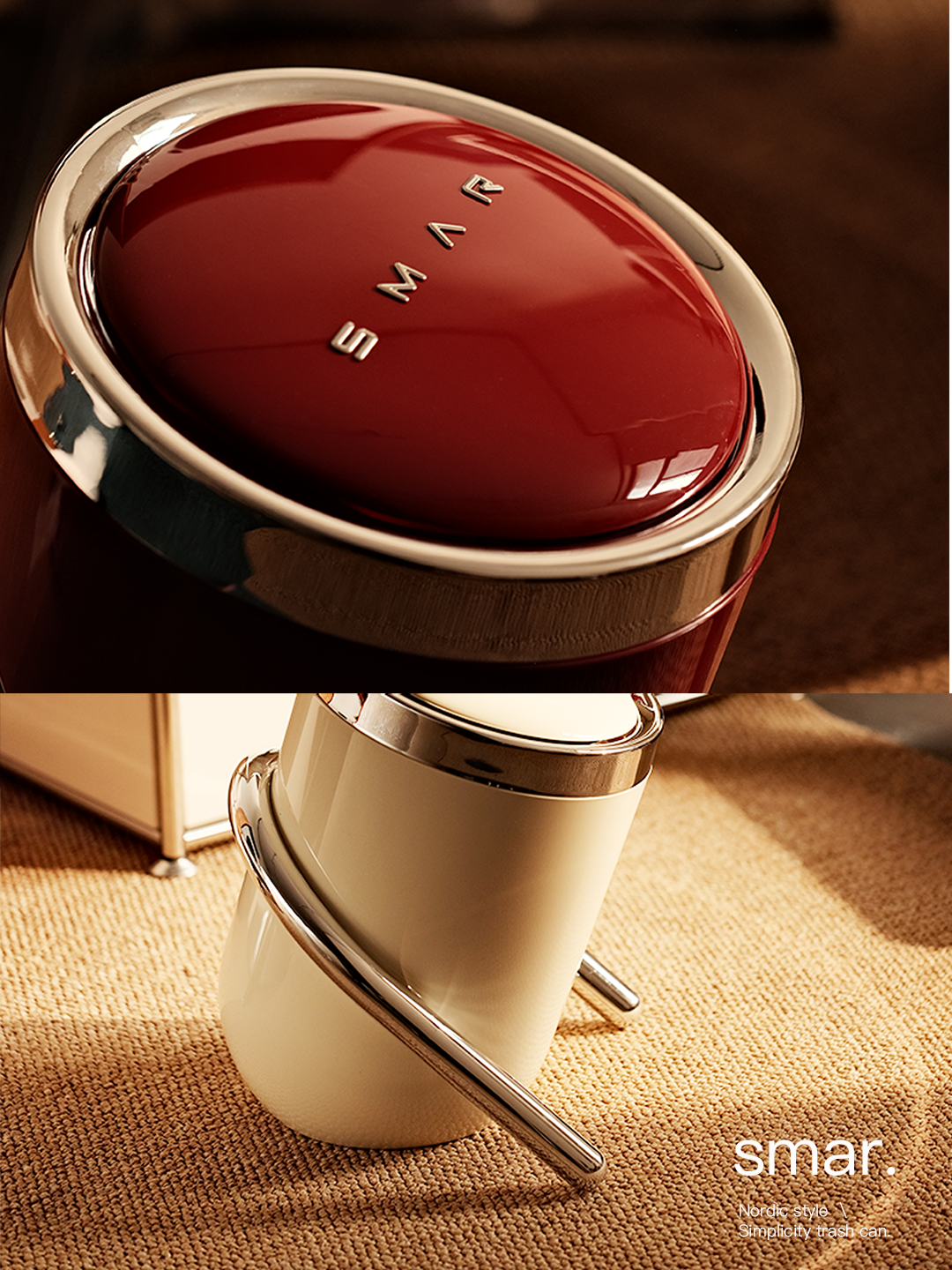 Retro Trash Can for Home Kitchen, Living Room, Bathroom, Bedroom, Tea Room, Toilet, Office, Guesthouse, Hotel Storage Bin