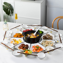 Ceramic parquet cutlery suit Home creative disc Dishes Gift for Lunar New Year reunion New Years Eve dinner Dinner Plate