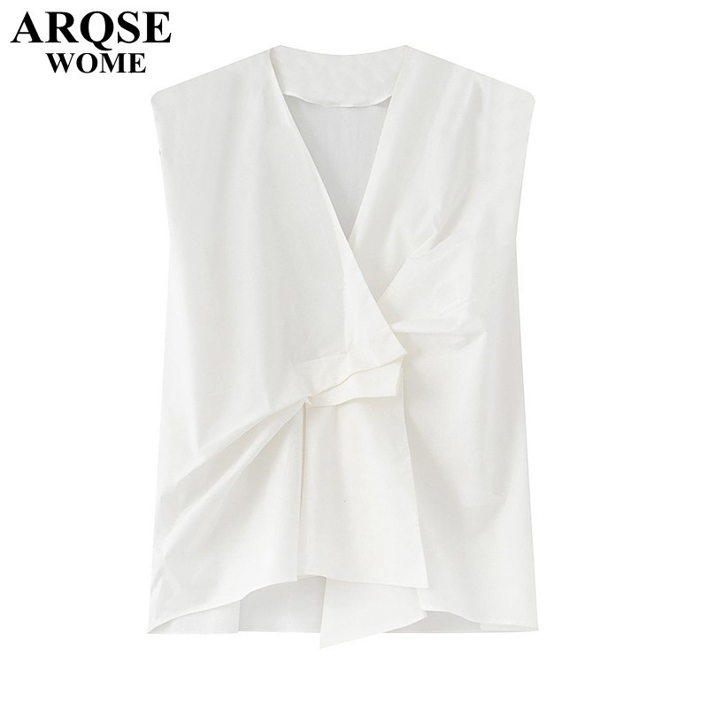 Ainos Fengqing Official official store 2025 Summer New Sleeveless Loose Shirt Fashion Blouse Top for Women 5013 Ainos Fengqing Official official store 2025 Summer New Sleeveless Loose Shirt Fashion Blouse Top for Women 5013