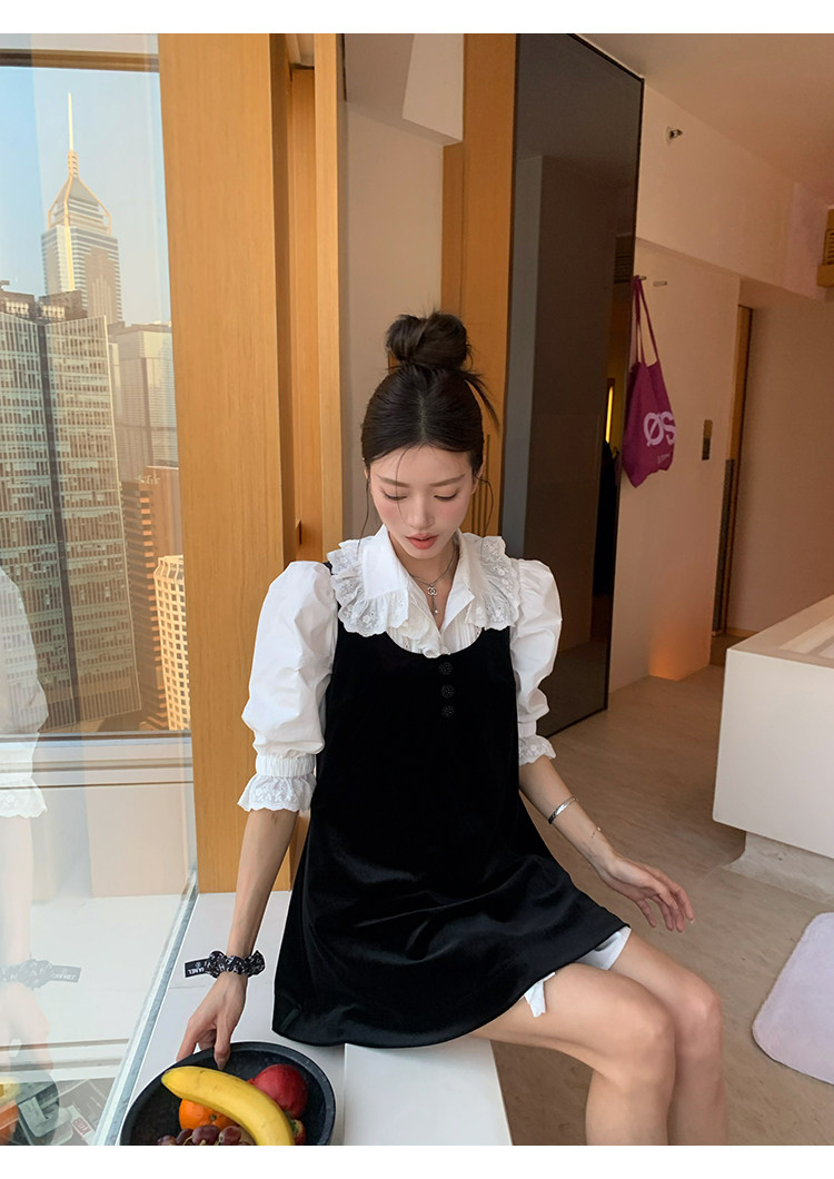 牙套大汪【奥斯汀小姐】Бархатное платье-сарафан А-силуэта с U-образным вырезом