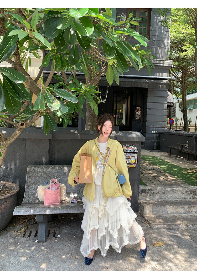 牙套大汪【仙德瑞拉】длинная юбка из сетки с неправильными кружевными краями и дизайнерской отделкой