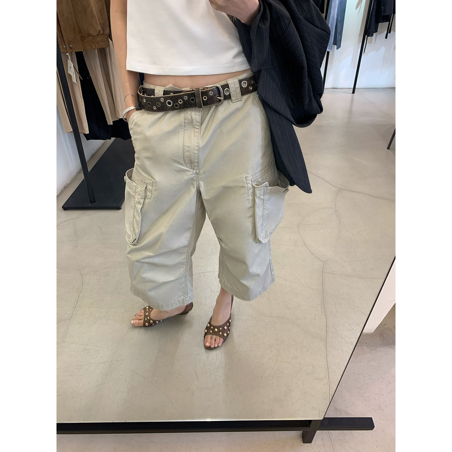 牙套大汪 【City Walk 神裤】укороченные карго брюки с кулиской и множеством карманов для городских прогулок