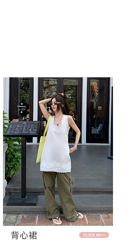 牙套大汪 【Бунтарский квартал】 брюки карго с низкой посадкой, кулиской и большими карманами