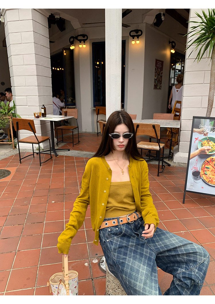 【星期八】Американские ретро клетчатые уличные джинсы с леопардовыми карманами 2026, новая модель широких универсальных повседневных джинсов