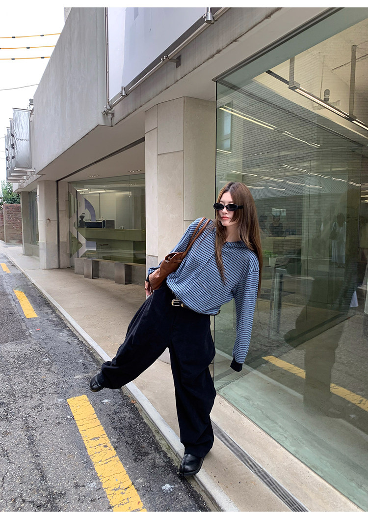 牙套大汪 【小蓝孩】Мягкая молочная толстовка с капюшоном и полосками на молнии