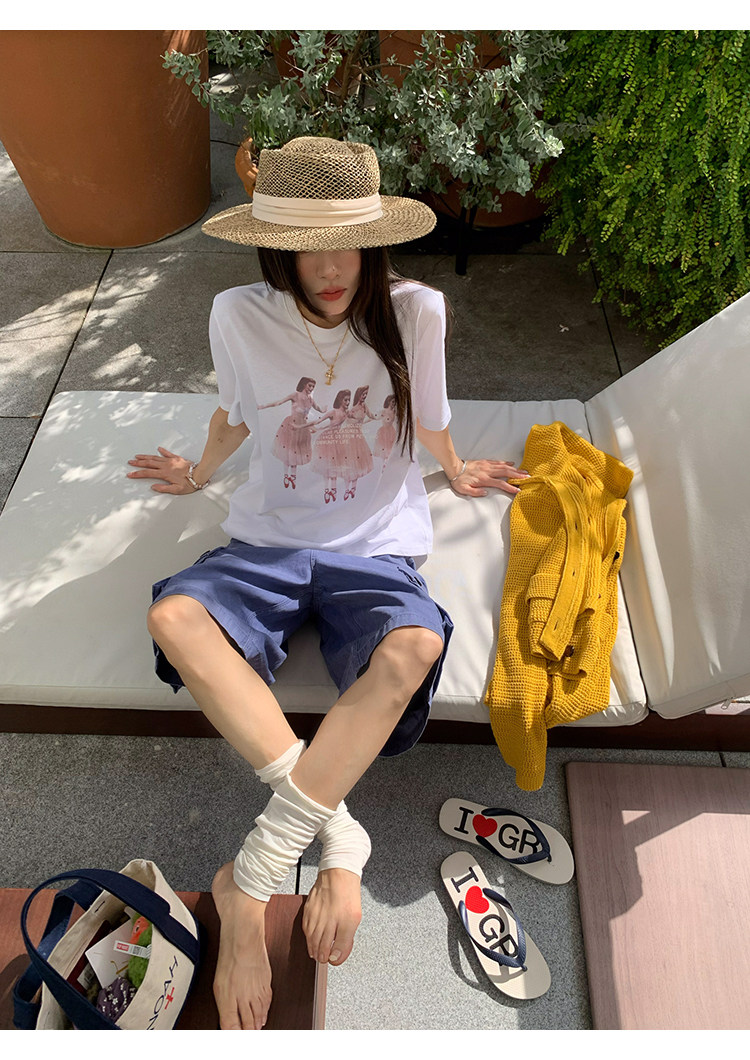 Балетная фея свободная футболка с весенним принтом