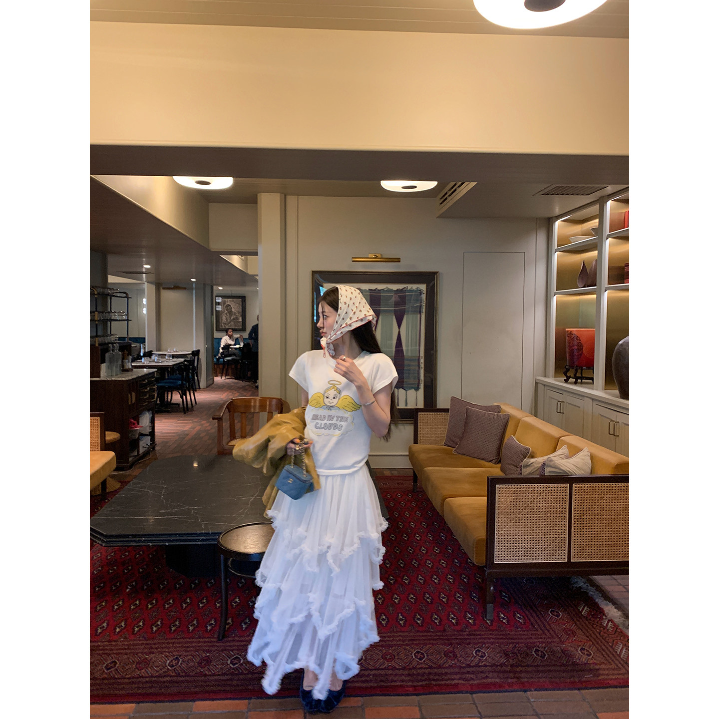 牙套大汪【仙德瑞拉】длинная юбка из сетки с неправильными кружевными краями и дизайнерской отделкой