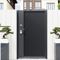 Aluminum art courtyard door garden entrance door single and double opening aluminum alloy door outdoor villa door rural iron fence door