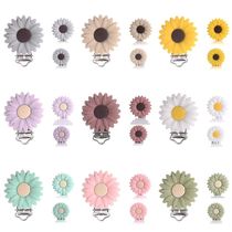 3Pcs Flower Shape Silicone Beads Clips for DIY Baby Pacifie
