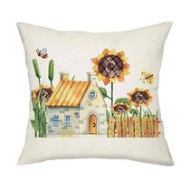 Cushion Cover Summer Yellow Sunflower Flowers Butterfly