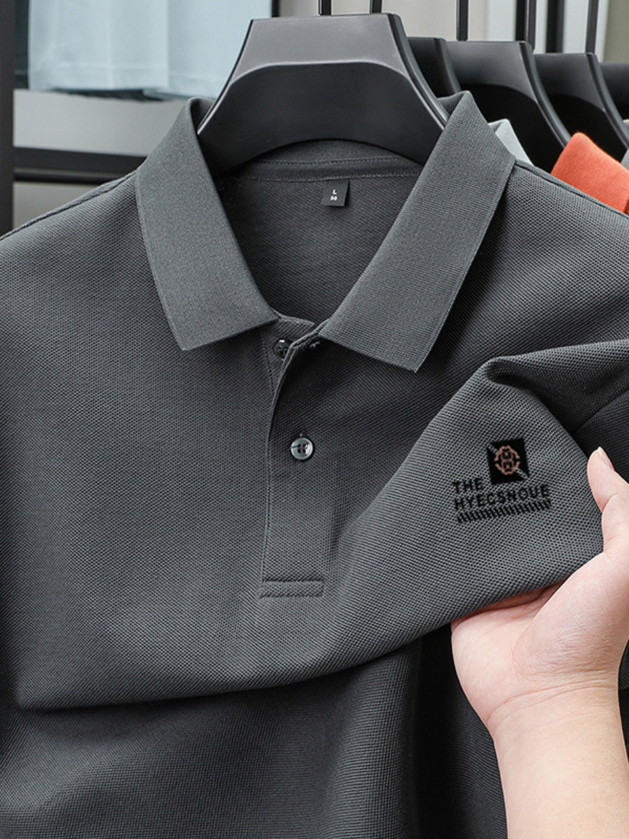 Romon 100% Pure Cotton New Short-Sleeved Polo Shirt Men's Summer Wear High-End Business Lapel Top T-Shirt for Men