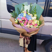 Flower delivery Tongcheng Korean rose bouquet Birthday express love wishes send girlfriend Valentines Day send flowers to Shanghai