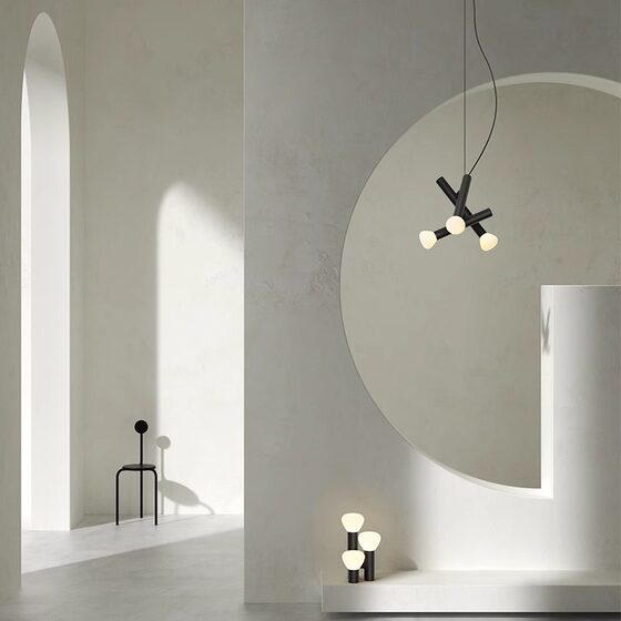 Nordic Modern Minimalist Chandelier Wabi-Sabi Style Staircase Restaurant Designer Model Room Bar Counter Bedroom Bedside Chandelier