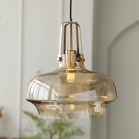 French Retro Bauhaus Restaurant Chandelier, Simple Mid-Century Wabi-Sabi Style Designer Cafe Single-Head Bar Counter Lighting