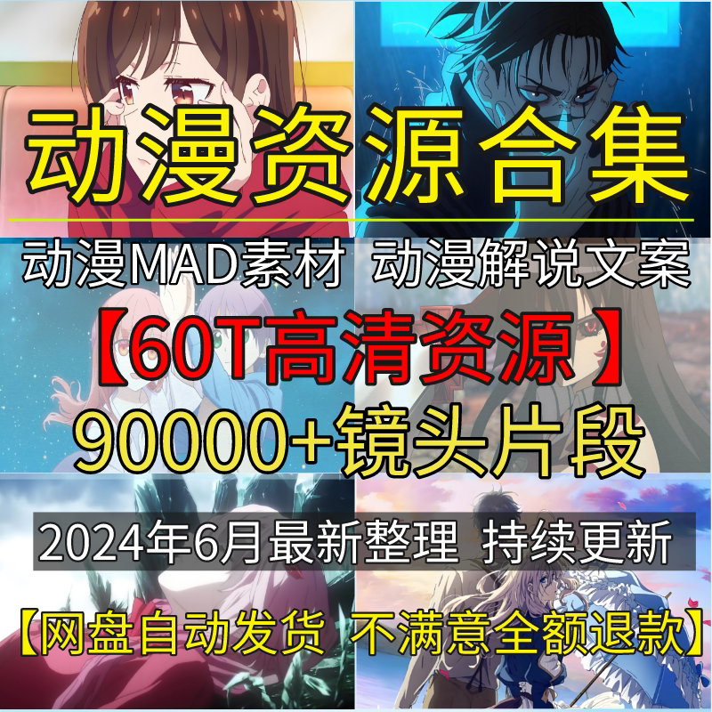 2024 Mad Material New Anime High-Definition Frame-By-Frame Video Without Subtitles Anime Commentary Script