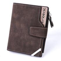 New mens mid-length wallet casual retro canvas pattern mens wallet zipper coin purse
