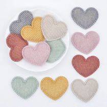 50Pcs lot 35*30mm Padded Glitter Cloth Heart Appliques for D