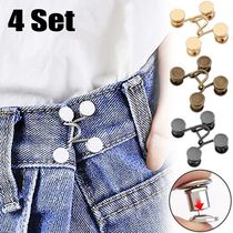 1 4Set Nail-free Metal Jeans Button Snaps Detachable Pants C