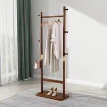 Solid wood coat rack small floor-to-ceiling bedroom clothes hanger office clothes hanger living room entrance home indoor clothes hanger
