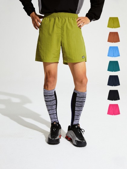 oneup 沙滩裤男女士夏季透气户外跑步速干短裤蓝色休闲运动五分裤