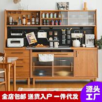 Restaurant Liangcang sideboard hole board Japanese solid wood cabinet storage cabinet Nordic home cabinet tea cabinet storage cabinet