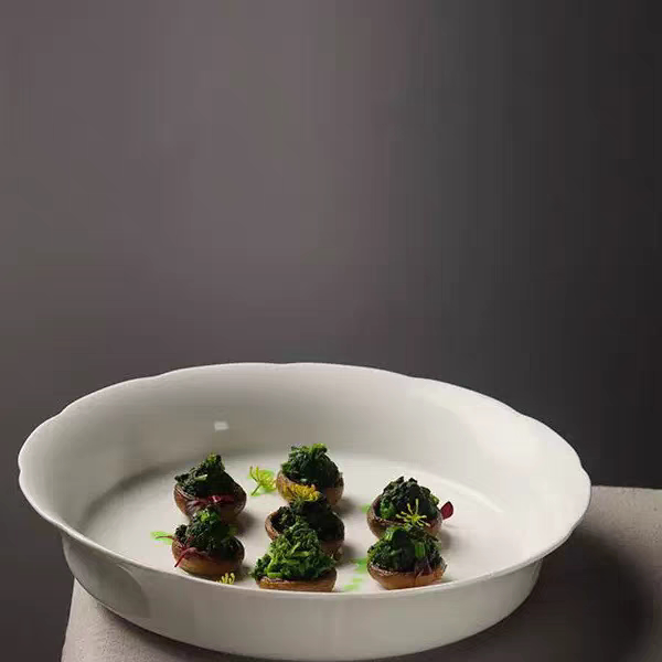 Jingdezhen Hotel Ceramic Artistic Cold Dish Tableware Creative Pure White Cold Dish Tableware for Restaurants Popular Online Cold Dish Tableware