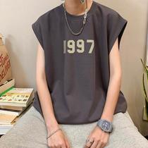 Mens vest worn inside mens clothing 2024 new summer new style white versatile casual fitness sweat-absorbent