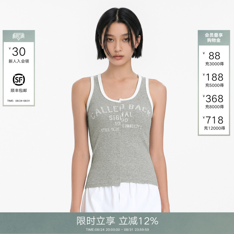 Called Back Letter Print Tank Top for Women 2026 Autumn New American Hot Girl Style Sleeveless Slim Fit Top