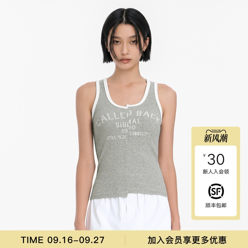 Called Back Letter Print Tank Top for Women 2026 Autumn New American Hot Girl Style Sleeveless Slim Fit Top Called Back Letter Print Tank Top for Women 2026 Autumn New American Hot Girl Style Sleeveless Slim Fit Top