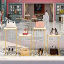 Window display rack creative clothing store decorative shoe bag model display rack island floor-standing flow table display shelf