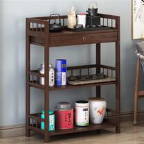 High-end tea rack storage rack solid wood tea storage cabinet living room small ancient rack tea room tea set rack tea exhibition