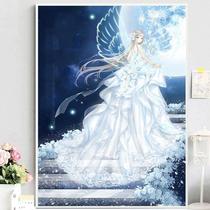 Framed diamond painting for bedroom little princess cartoon animation diamond embroidery cross stitch full of diamonds new style masonry embroidery with picture frame