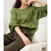 Factory sales retro cable sweater autumn 2023 new womens loose slim casual round neck pullover sweater