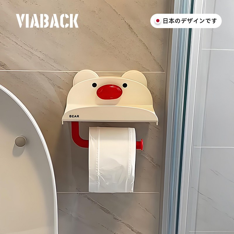 Трудно не полюбить мой держатель для рулонов бумаги!Так мило ~ Коробка для туалетных принадлежностей на присоске без перфорации, монтируемая на стену
