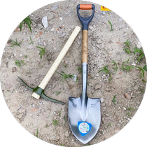 German quality treasure hunting special shovel outdoor shovel manganese steel shovel cross pick outdoor sharp pick shovel fishing outdoor